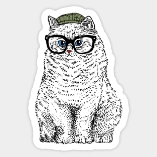 Hipster British Longhair Sticker
